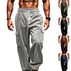 Herren nan oversized Cord-Cargohose mit elastischem Kordelzugbund und Mehrfachtaschen R&B