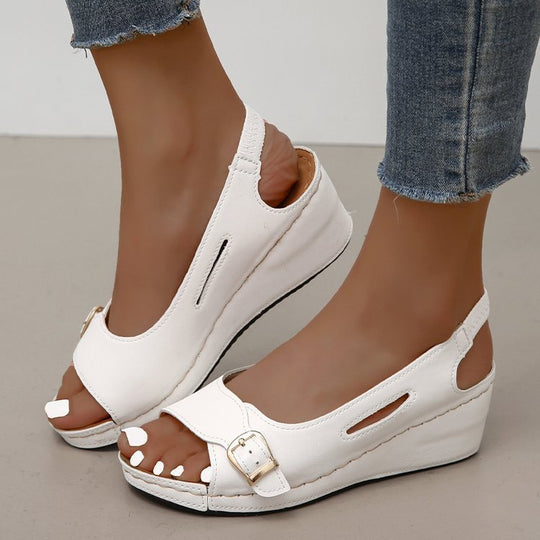 Damen Wedge-Sandalen mit komfortablem Riemchendesign R&B