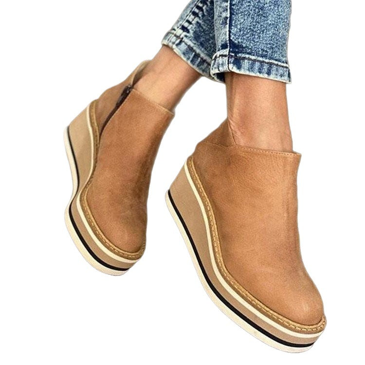 Damen Wedge-Stiefeletten mit raffiniertem Reißverschluss R&B