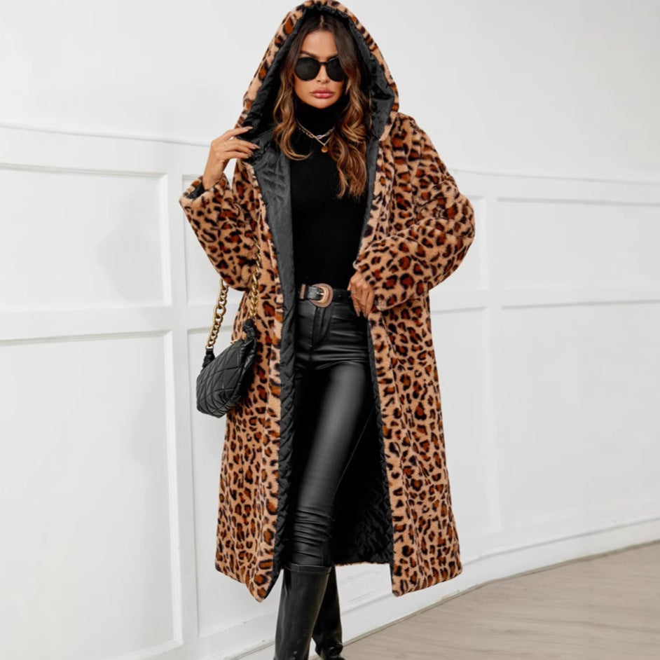 Damen Felljacke im Leopardenmuster R&B