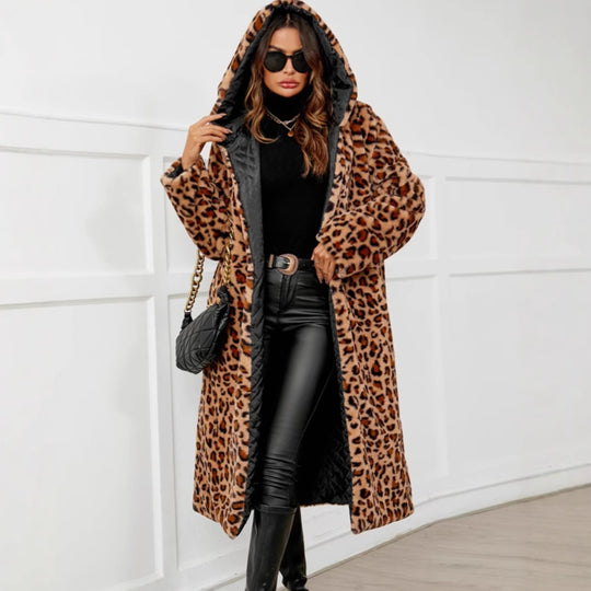 Damen Felljacke im Leopardenmuster R&B