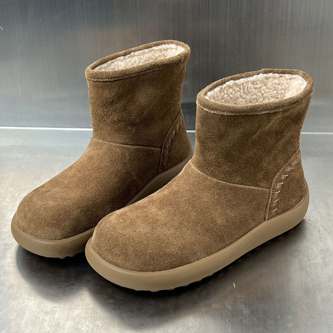 Damen bequeme Winterstiefel aus hochwertigem Wildleder mit kuscheligem Innenfutter R&B