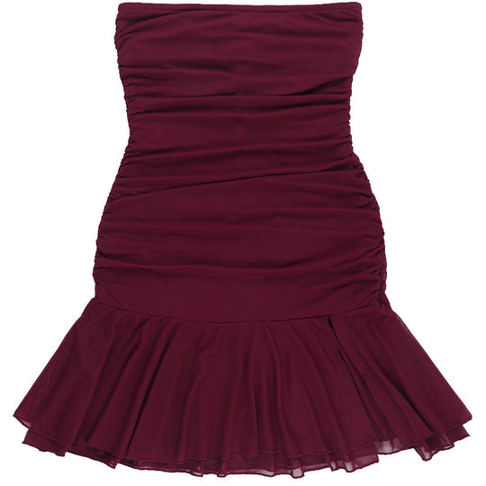 Damen Kleid mit raffiniertem Rüschendetail und seitlichem Schlitz R&B