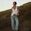 Damen Leichte Baumwollbluse mit romantischem Schnitt und Spitzendetails R&B