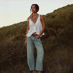 Damen Leichte Baumwollbluse mit romantischem Schnitt und Spitzendetails R&B