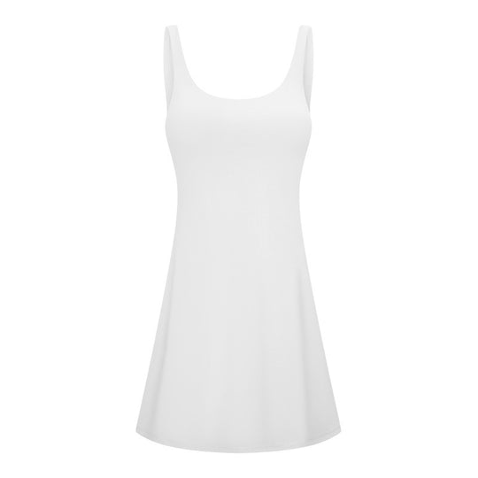 Damen Freizeitkleid mit tiefem Rundhalsausschnitt und schwingender Silhouette R&B