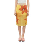 Damen Midi-Rock mit floralem Chiffon und elastischem Bund R&B