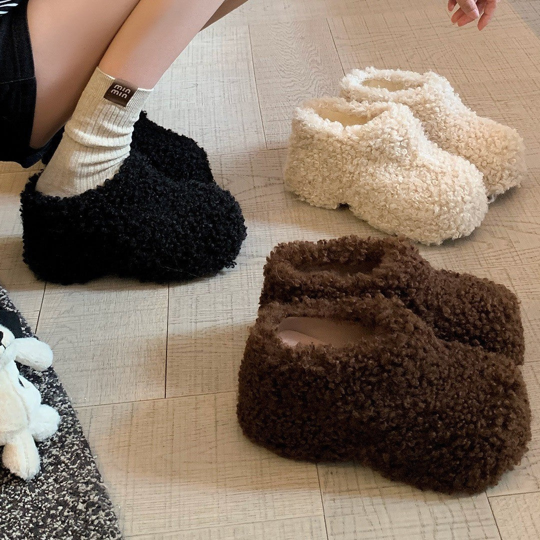 Damen Flauschige Hausschuhe aus hochwertiger Wolle R&B