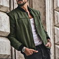 Herren sportliche Collegejacke mit seitlichen Reißverschlusstaschen R&B