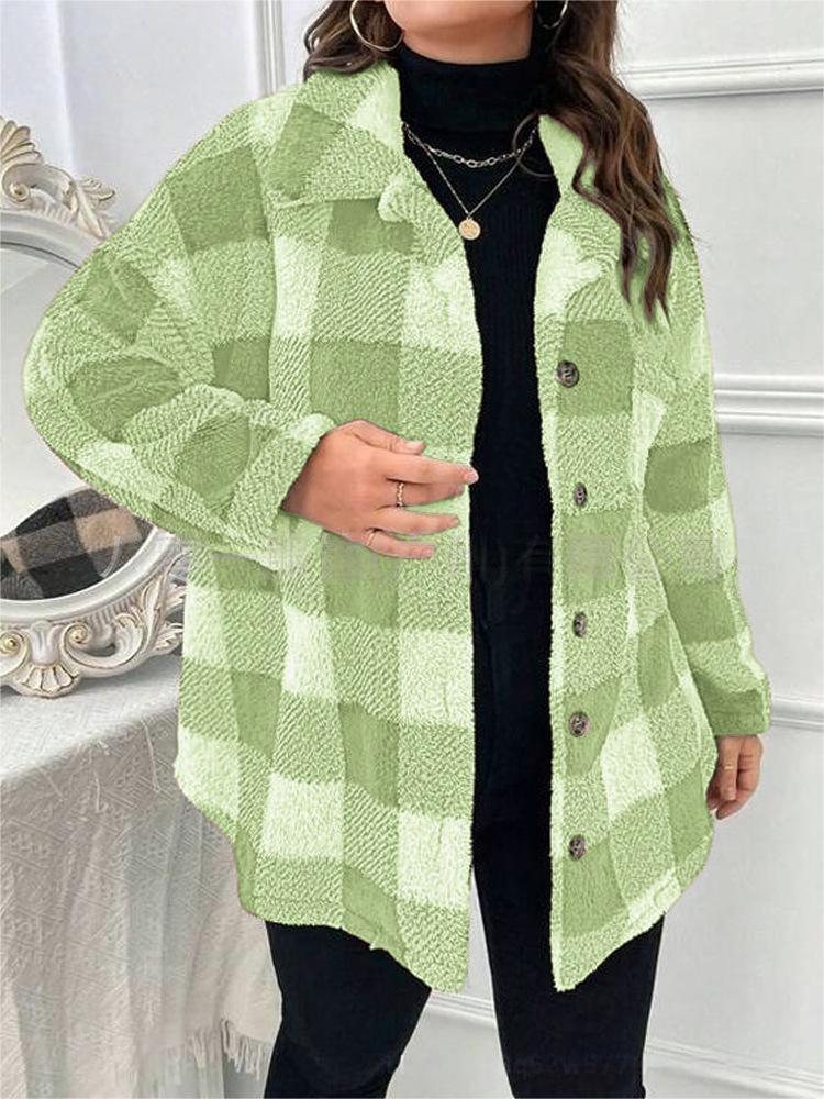 Damen Fließende Karierte Overshirt R&B
