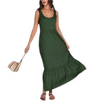 Damen Sommerliches Maxikleid mit praktischen Taschen und voluminösem Saum R&B