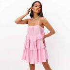 Damen Verspieltes Puffkleid aus leichtem Baumwollmaterial mit Rüschendetails R&B