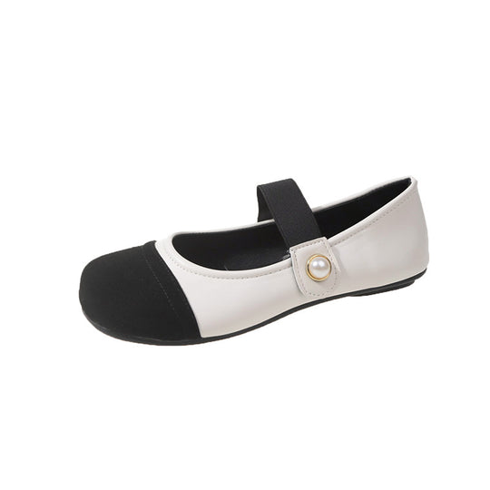 Damen Komfortable Ballerinas mit dekorativem Riemen und Perlenausschnitt R&B