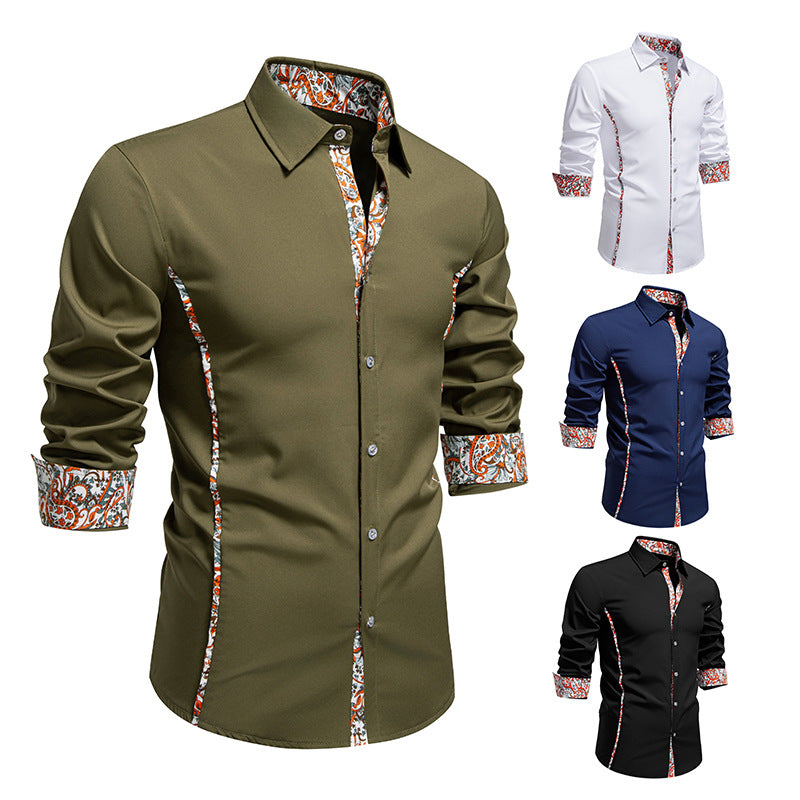 Herren Elegantes Hemd mit kreativem Floral-Muster und modernen Akzenten R&B