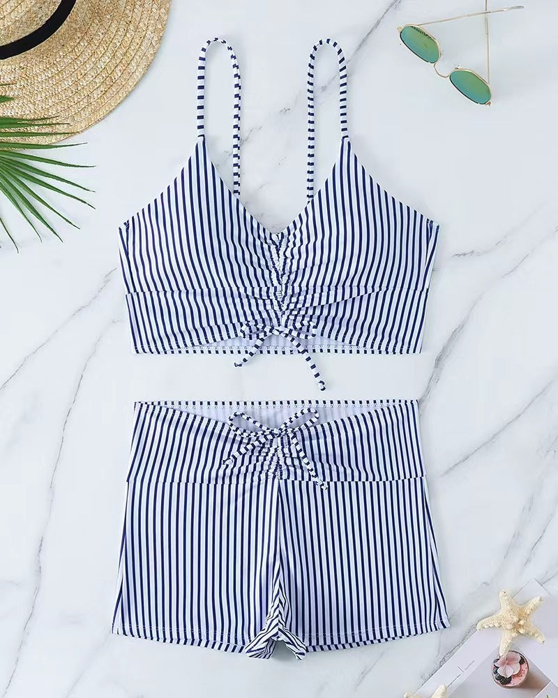Damen Bikini mit floralem Rüschendesign und verstellbaren Trägern R&B