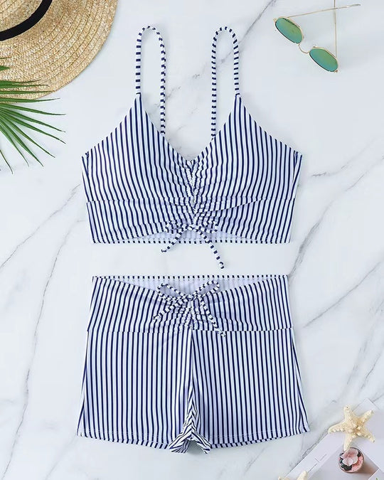 Damen Bikini mit floralem Rüschendesign und verstellbaren Trägern R&B