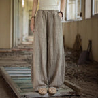 Damen weite Hose mit strukturierter Oberfläche R&B