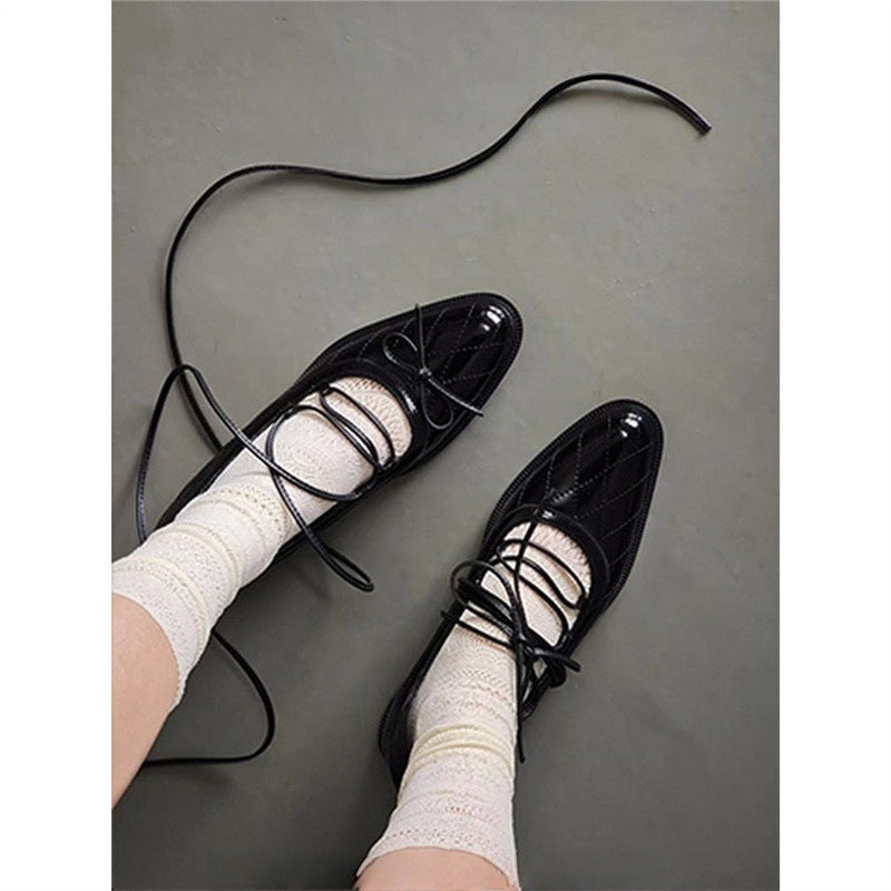 Damen elegante Ballerinas mit Double-Cross Riemchen R&B