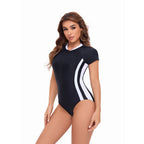 Damen Sportlicher Kurzarm Schwimmanzug R&B
