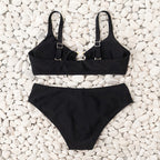 Damen Hochgeschnittene Bikinihose mit modischem Ringdetail R&B