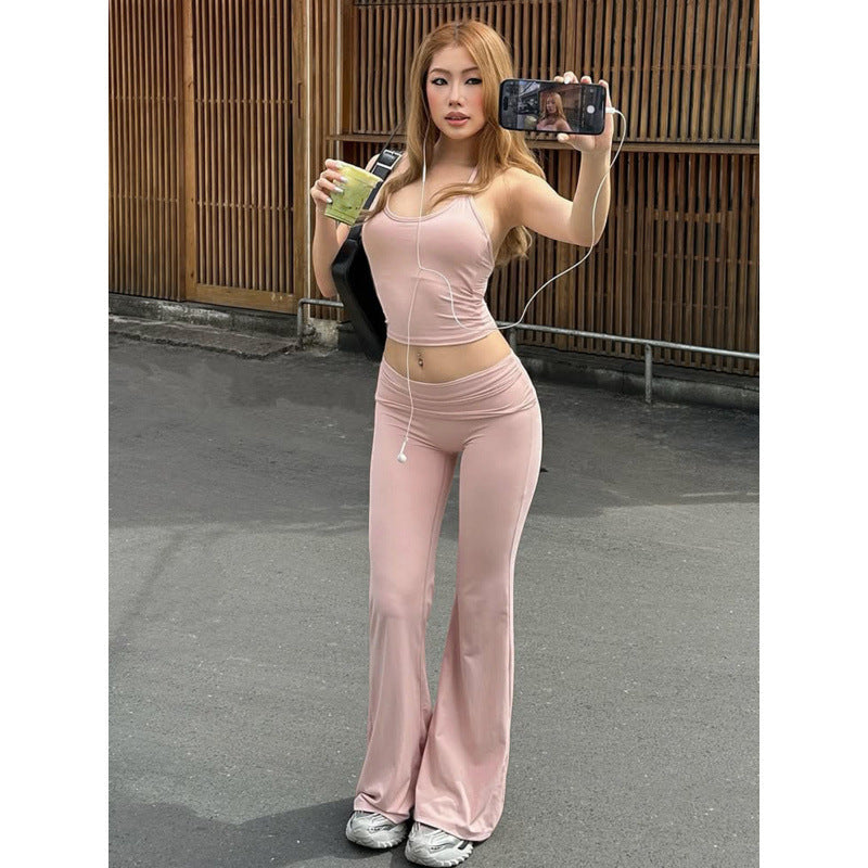 Damen Sportliches Sets mit weit geschnittenen Leggings und trägerlosem Oberteil R&B