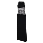 Damen Maxikleid mit romantischem Spitzenrücken R&B