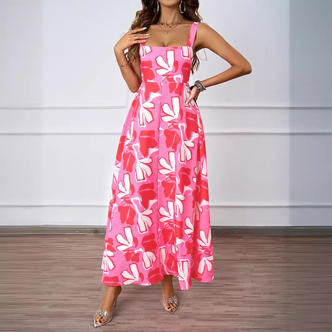 Damen Maxikleid mit modernem Blumendesign und schmeichelnder Silhouette R&B
