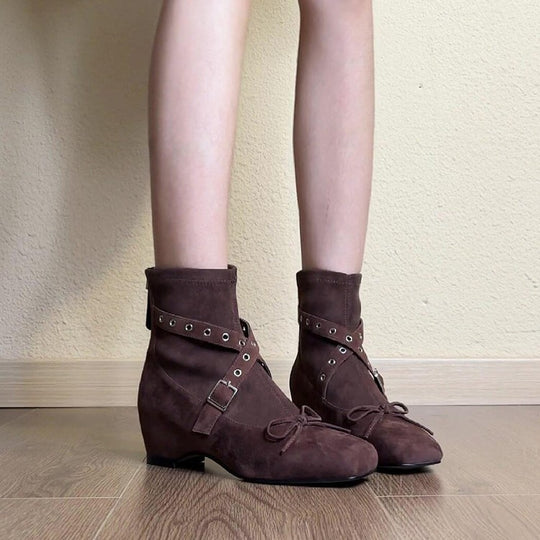 Damen Stiefeletten mit modischem Schnallenakzent und elegantem Schaft R&B