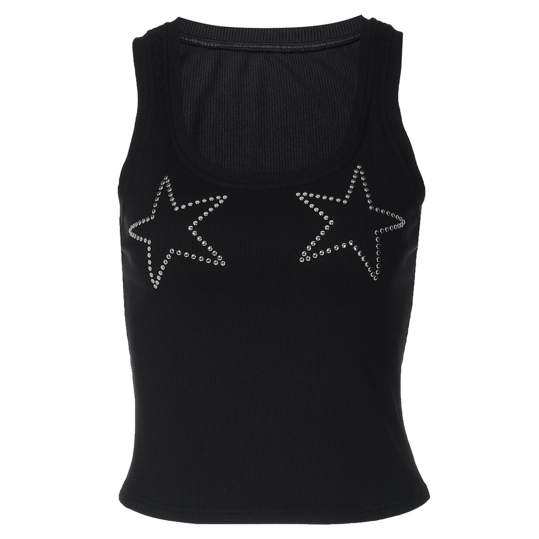 Damen Sportliches Tanktop mit Sternenapplikationen R&B