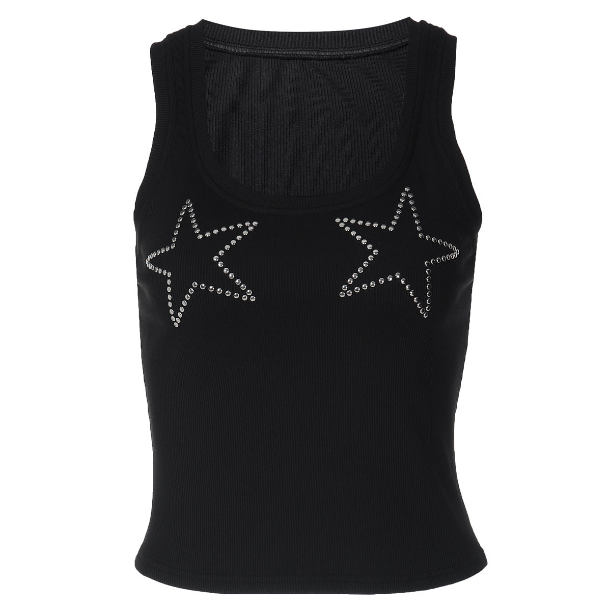 Damen Sportliches Tanktop mit Sternenapplikationen R&B