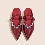 Damen elegante Slingback-Schuhe mit Kristallverzierungen R&B