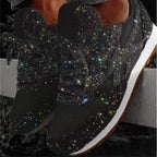 Damen glitzernde Sneakers mit atmungsaktiver Netzstruktur und rutschfester Sohle EB
