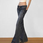 Damen Flared Jeans mit hohem Taillenbund und modischen Details R&B