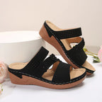 Damen komfortable Wedgesandalen mit floralem Design R&B