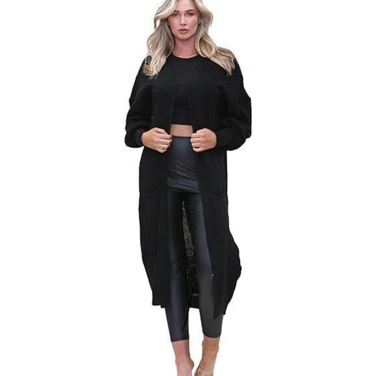 Damen Großer Strickcardigan mit weichem Material und praktischen Taschen R&B