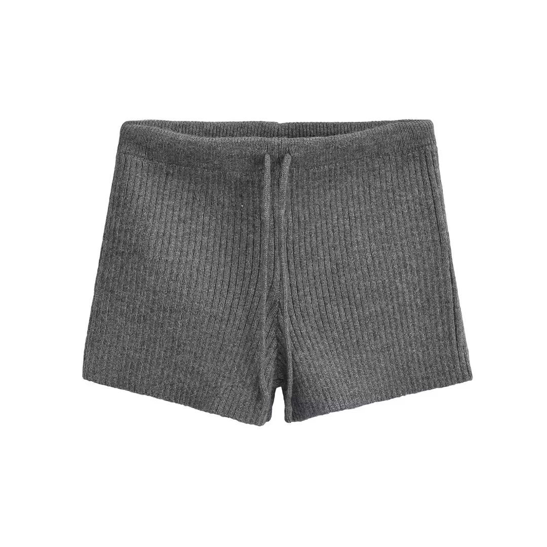 Damen Rippenstrick Shorts R&B
