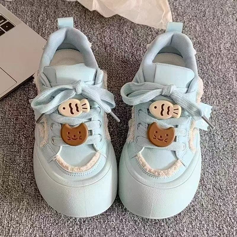 Damen Verspielte Chunky Sneakers mit lustigen Tierapplikationen und bequemer Sohle R&B