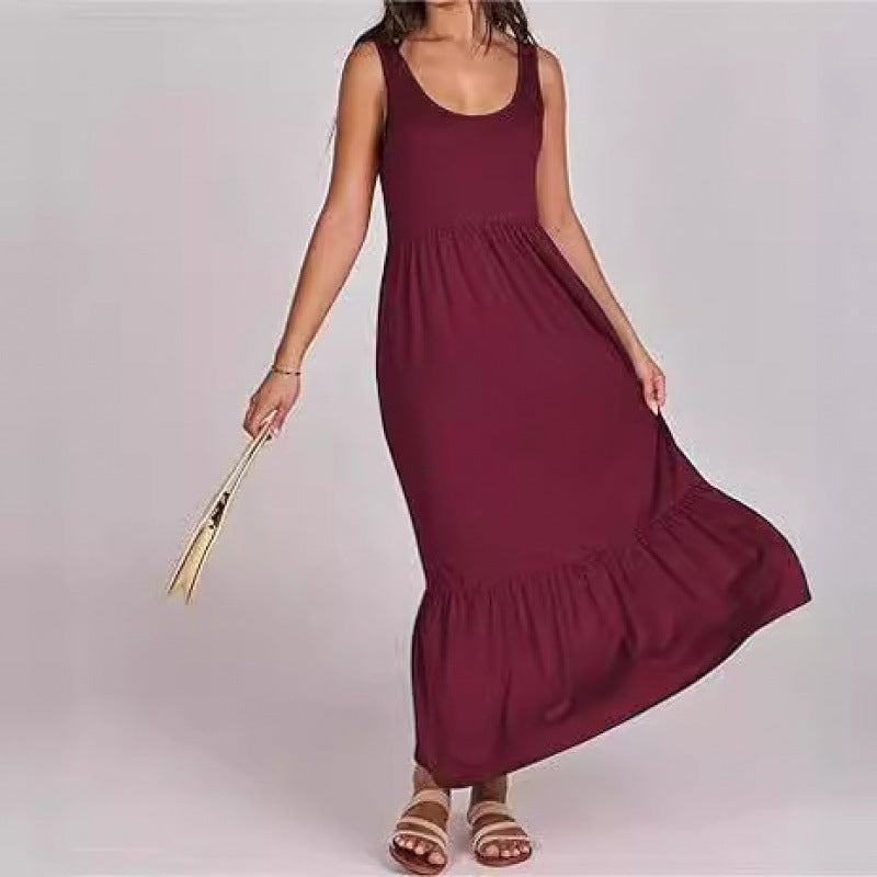 Damen Sommerliches Maxikleid mit praktischen Taschen und voluminösem Saum R&B