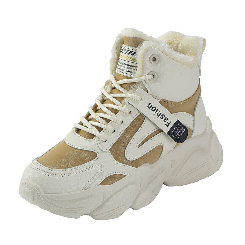 Damen Warme High-Top Sneakers mit isolierendem Innenfutter und rutschfester Sohle R&B