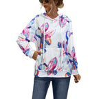 Damen Kapuzenpullover mit blühendem Blumenmuster und gemütlichem Schnitt R&B