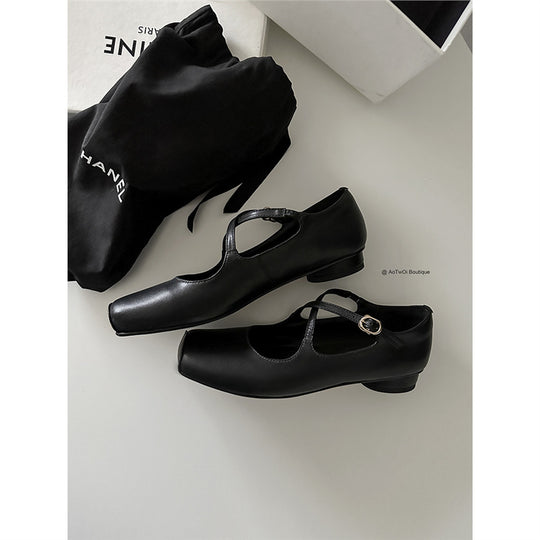 Damen Elegante Mary Jane Ballerinas mit Leopardenmuster und verstellbarem Riemenverschluss R&B