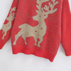 Damen Festlicher Pullover mit 3D-Rentier-Motiv R&B
