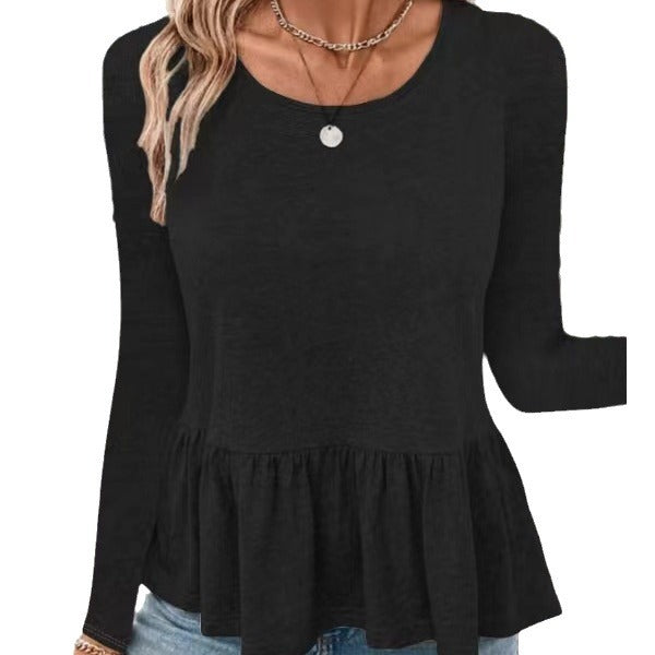 Damen Langarmshirt mit voluminösem Peplumschnitt R&B