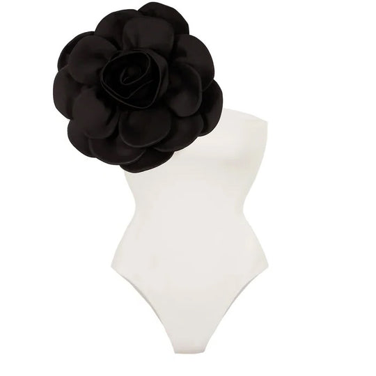 Damen Einteiliger Badeanzug mit einzigartigem Blumendesign R&B