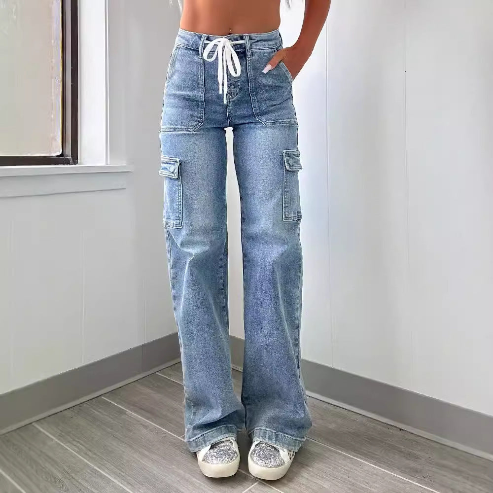 Damen Cargo-Jeans mit praktischen Taschen und weiter Beinform R&B