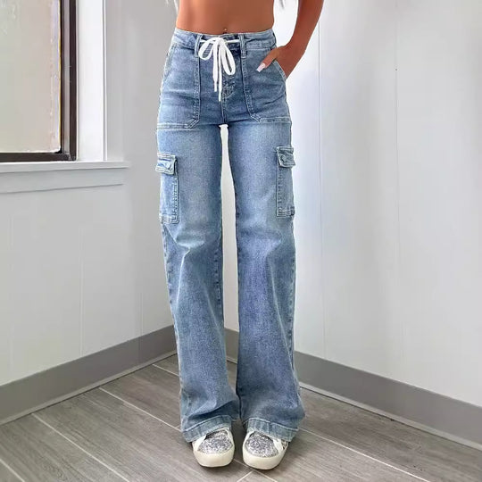 Damen Cargo-Jeans mit praktischen Taschen und weiter Beinform R&B