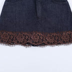 Damen Jeansrock mit eleganter Spitze und Knopfdetails R&B