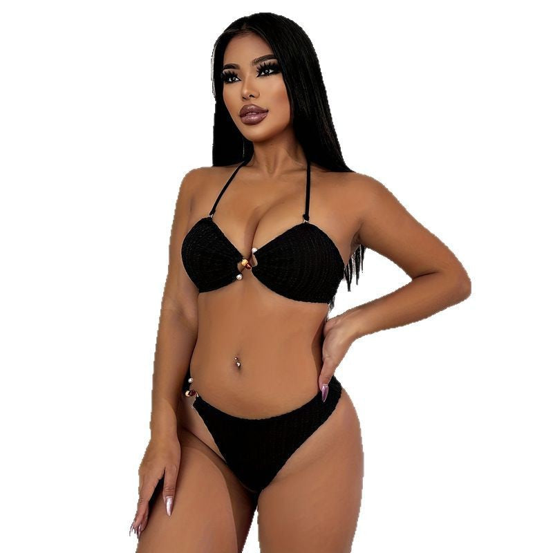 Damen Hochgeschnittener Bikini mit raffinierten Verzierungen R&B