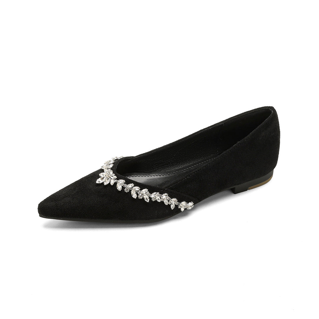 Damen Ballerinas mit funkelndem Strassbesatz und elegantem Spitzendesign R&B