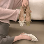 Damen Slingback-Ballerinas mit niedlichem Punktedesign und verstellbarem Riemen R&B